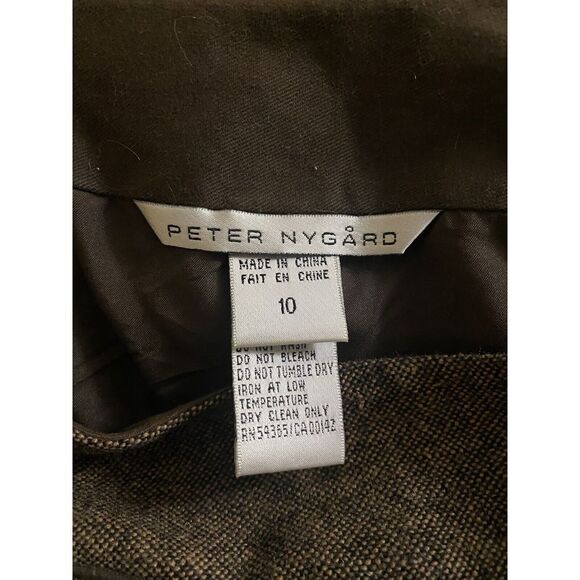 Peter Nygard Wool Embroidered Brocade Textured Skirt Removable Fur Trim Size 10 - Picture 14 of 16